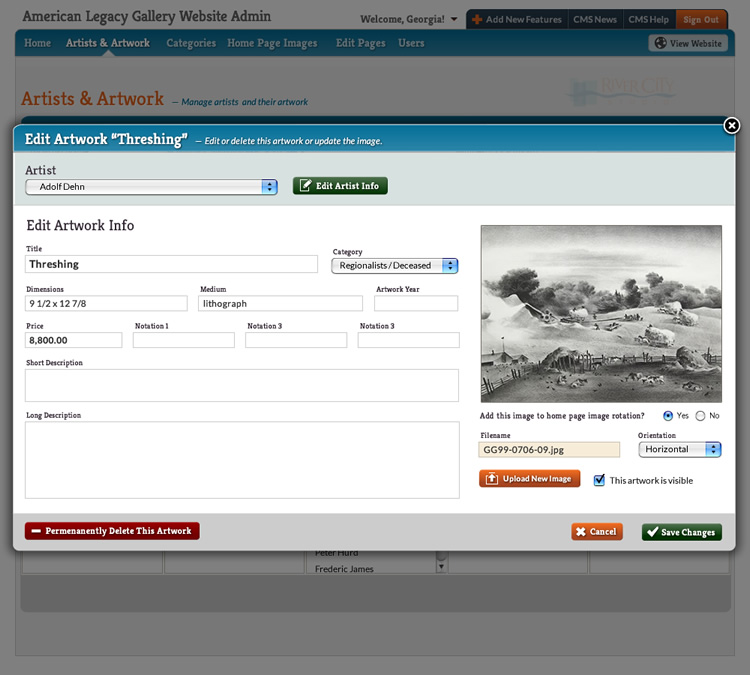 Web Admin pages